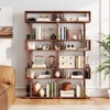 Tangkula 2PCS 6-Tier Bookshelf Geometric Bookcase w/ 2 Anti-Tipping Kits Wooden Display Shelf - 2 of 4