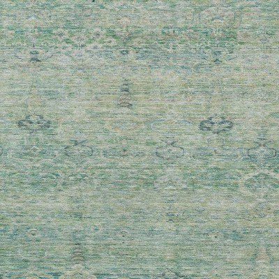 HomeRoots 8' X 10' Teal Blue And Linen Oriental Washable Indoor Outdoor Area Rug
