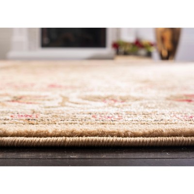 Handmade Ivory Floral Rectangular Synthetic Area Rug