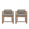 Maggift Patio Accent Chairs with Fixed Armrests, Upholstered, Ergonomic Design for Lawns, Gardens and Porches, Brown, 24.75" * 23" * 31.5" - 2 of 4