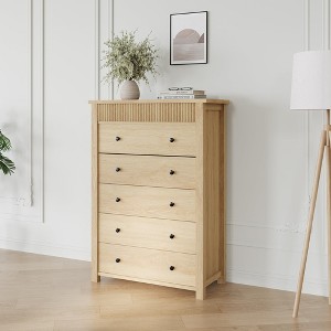 Storage cabinet, three-drawer storage cabinet, bedroom bedside table, wooden, recessed side table - 1 of 4