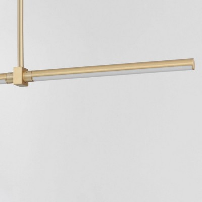 Gold Aluminum 3-Light LED Linear Pendant
