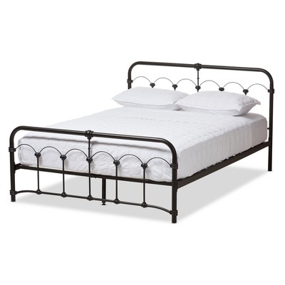 target black metal bed frame