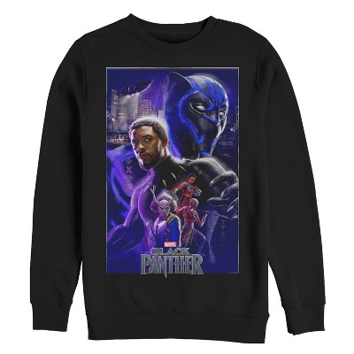 Women's Marvel Black Panther 2018 Character Collage Sweatshirt - Black ...