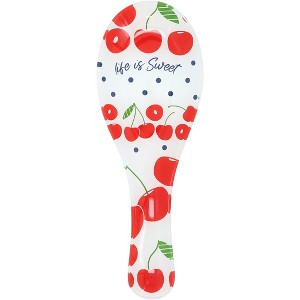 Pavilion Gift Company - Cherries - 9.25" Glass Spoon Rest - Spoon Rests - 1 of 4