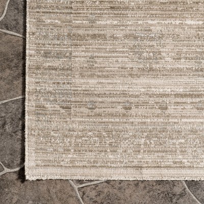 Beige Vintage Washable Synthetic Indoor/Outdoor Area Rug