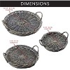 AuldHome Design Rustic Willow Basket Trays, Set of 3 (Round, Gray Washed); Natural Wicker Decorative Farmhouse Trays - 2 of 4