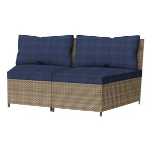 YARDSIGHT Outdoor Wicker Loveseat with All-Weather Cushions  Perfect for Patio & Garden - 1 of 4