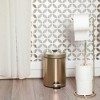 Evideco French Home Goods Brushed Gold Waste Basket Soft Close Lid 3 Liters / 0.8 Gal - 2 of 4