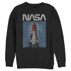 Men's NASA Logo Shuttle Rocket Ship Poster Style Sweatshirt - 1 of 3