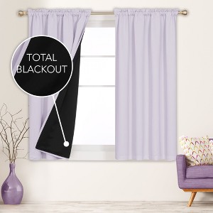Deconovo ModernLuxury BlackOut RodCurtains For LivingRoom or BedRoom，Easy Clean,2Panels - 1 of 4