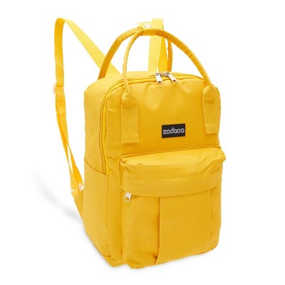 Zodaca Cute Mini Square Backpack with Adjustable Straps, Small Bag for Work and School, Yellow, 7.5x10 in