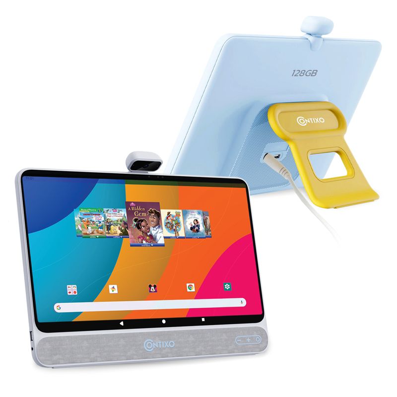 Contixo Disney Storybooks Bundle A3 15.6" Tablet: 128GB (2023 Model), 13MP Camera, 10W Speaker. with 7" Kids Tablet: 32GB, kickstand, Case, 4 of 17