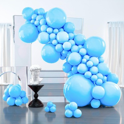 PartyWoo Balloons Light Blue Baby Pastel Sky Aqua 36 18 12 10 5 Inch 127 pcs