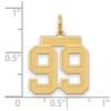 Black Bow Jewelry 14k Yellow Gold, Jersey Collection, Medium Number 99 Pendant - 2 of 3