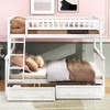 Kumasinova Twin-Over-Twin Bunk Bed with 2 Storage Drawers –  Solid Pine Wood Bed Frame, Convertible (Splits to 2 Beds), Fence-Shaped Guardrails - 2 of 4