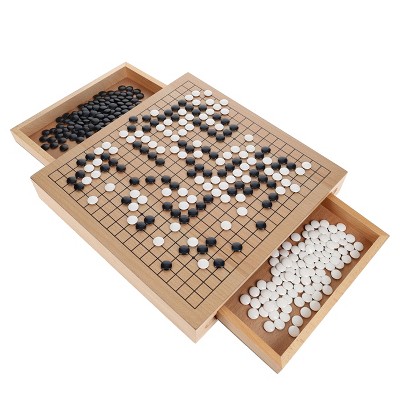 12 Inch Natural Wood Go Set with Pull-Out Storage Drawers