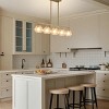 BAOURE 37.2" Black Kitchen Island Lighting,5-Light Farmhouse Dining Room Light Fixture Over Table, Island Linear Pendant Chandelier with Glass Shade - 2 of 4
