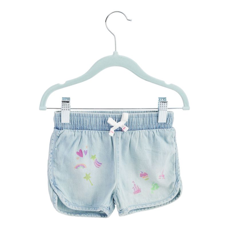 Juvale 24 Pack Blue Velvet Closet Clothes Hangers With Clips For Baby Nursery Kids Children Coat Skirt Pants, 12 in, 5 of 10