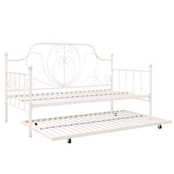 Twin Leila Metal Daybed and Trundle White - Room & Joy