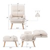 Sapphtopaz Modern Accent Chair with Ottoman Set, Living Room Chairs with Wood Legs Adjustable Backrest, Lounge Chair for Living Room, Bedroom, Office - 4 of 4