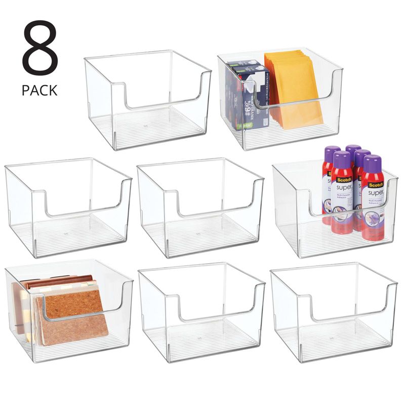 mDesign Office Plastic Storage Organizer Bin with Open Dip Front, 2 of 9