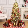TackView Artificial Christmas Tree with 78 Warm White LED Lights, Pre-Lit Fiber Optic with Snowflakes and Red Berries - 3 of 4