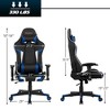 Costway Massage Gaming Chair Reclining Swivel Racing Office Chair w/Lumbar Support White\Blue\Grey\Red - image 3 of 4