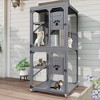Whisen 4-Tier Outdoor Rolling Cat Cage House & Cat Cando and Pens with Asphalt Roof, Window Access, Removable Layers - 2 of 4