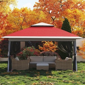 Jojoka 12x12 Pop Up Gazebo with Mosquito Netting,Outdoor Gazebo with 4 Sandbags & Wheeled Bag for Backyard - 1 of 4