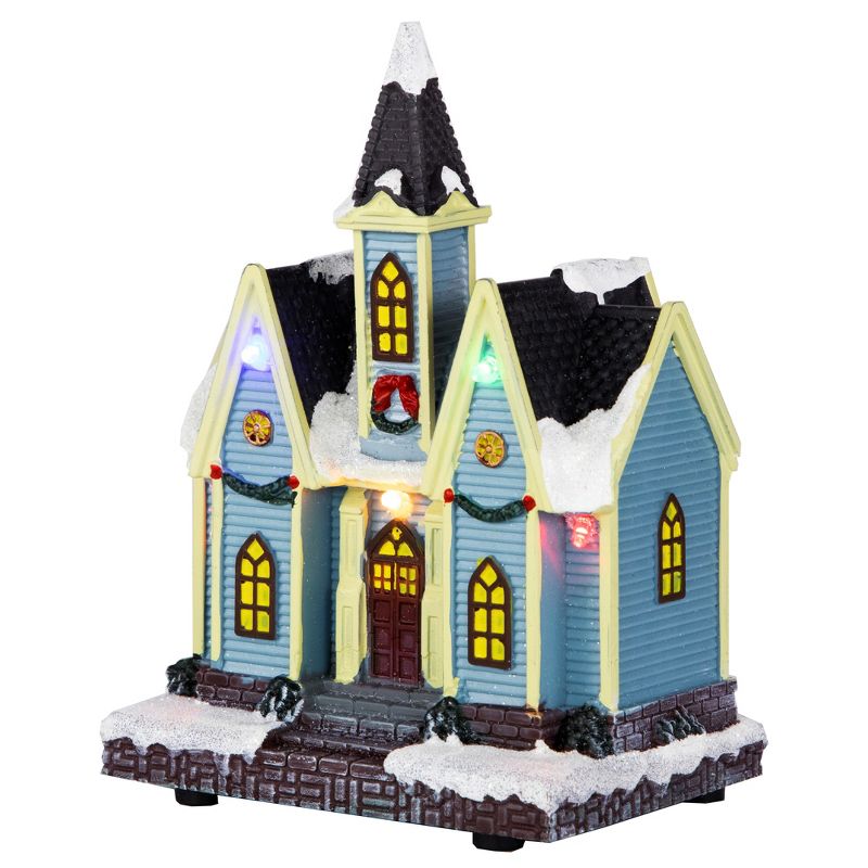 Northlight 6" Led Lighted Snowy Church Christmas Village Display Piece, 5 of 7