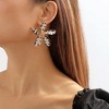 Flower Stud Earrings Polka Dot Flower Floral Earrings Cute Polka Dot Pattern Elegant Dangle Earrings for Women - 4 of 4