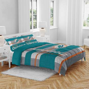 NFL Miami Dolphins Heathered Stripe Queen Bed in a Bag - 3pc