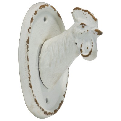 Rustic Antique White Metal Hen Wall Bust Décor - Foreside Home & Garden