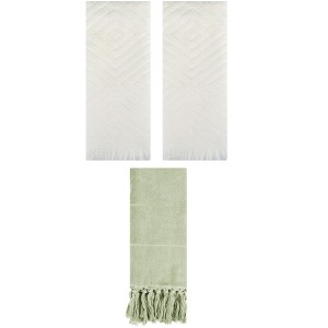 REGALWOVEN 3 Packs Cotton Soft and Absorbent Bathroom Turkish Hand Towels with tassel - 1 of 4