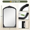Kowtko Vintage Arched Wall Mirror, Carved Solid Wood Frame, Wall-Mounted Mirror for Home Decor- The Pop Home - 3 of 4