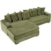 NicBex Couches for Living Room 111.4" Corduroy Sofa Lounge with Cup Holders and Lockers on the Armrests and a Reversible Chaise - 2 of 4