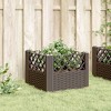 vidaXL Garden Planter with Pegs Brown 17.1"x17.1"x17.1" PP - 3 of 4