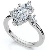 Pompeii3 Certified 4Ct Viviana Marquise Diamond Engagement Ring 14k Gold or Platinum - 3 of 4