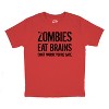 Youth Zombies Eat Brains Shirt Funny T Shirt Living Dead Halloween Outbreak Tee - Crazy Dog Youth T Shirt - 2 of 4