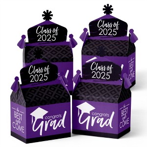 Big Dot of Happiness Purple Grad - Best is Yet to Come - Treat Box Party Favors - 2025 Purple Graduation Party Goodie Gable Boxes - Set of 12 - 1 of 4
