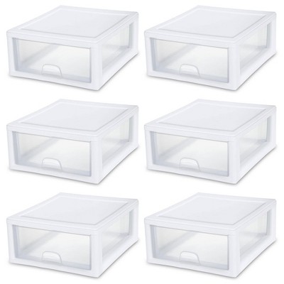 Sterilite Plastic Stackable Storage Container Bin w/Built-in Handles and Removable Lids