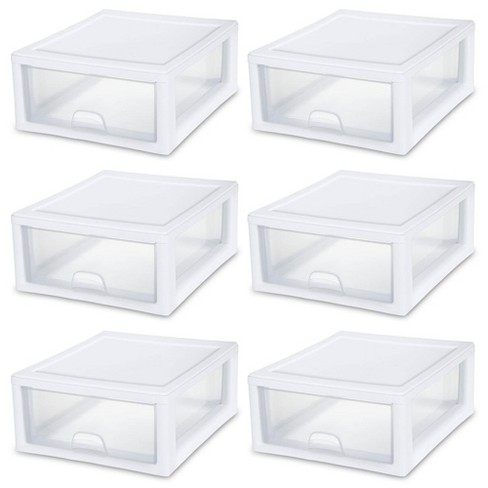 4Pack Stackable Clear Drawer Organizer Bins, Bathroom Organizers, Clear  Plastic Storage Bins For Bedroom, Office, Home School, Undersink Organizer