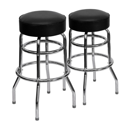 Chrome swivel bar online stools with back