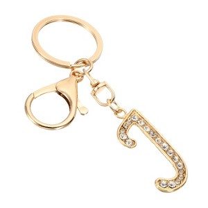 Unique Bargains Chic Stylish Zinc Alloy Gold Tone Initial Letter Keychain - 1 of 4