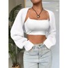 Women’s Bolero Shrug Cardigan Knitted Open Front Long Sleeve Cropped Tops Casual Fashion Cardigans - 2 of 4