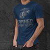 OUTSIDE THE WIRE Leatherneck for Life Earned Never Given Blue Steel T-Shirt - 2 of 2