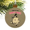 This is My Party Face Wood Christmas Tree Holiday Ornament - 4 of 4