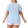 Agnes Orinda Women's Plus Size V Neck Eyelet Short Sleeve Casual Trendy Blouses - 4 of 4