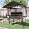 ALAUAM 8'x 5' Hardtop BBQ OutdoorGazebo,Waterproof Sloping Roof, Bar with ToolHooks, Smoke-Venting lron Canopy for Patio,Yard,Garden,Familie Party - 2 of 4